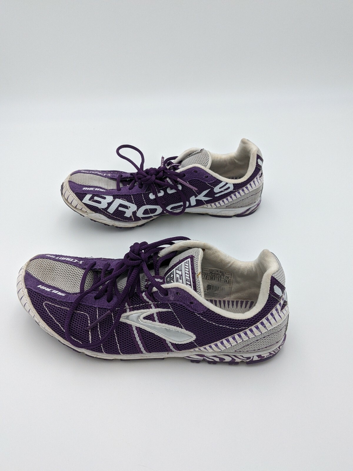 Brooks Mach 12 Spikes Cross Country Running Shoes Purple Women Size 7.5