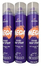 Aussie MEGA Hairspray Flexible Hold 10oz 3 pack orange