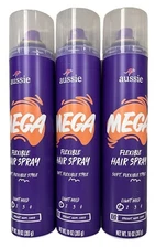 Aussie MEGA Hairspray Flexible Hold 10oz ( 3 pack ) orange