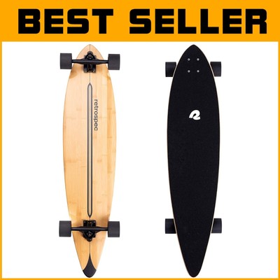41-Inch Bamboo Longboard Skateboard with 70mm PU Wheels - Perfect for Commuting