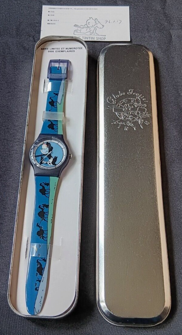 Montre Tintin Cigares Pharaons Hergé Citime 1994 avec livret et boîte d'origine vintage