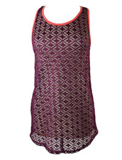 Miken Crochet Racerback Cover-Up Purple NWT 28
