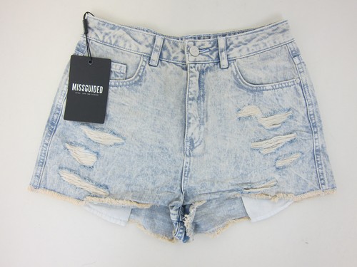 High Waist Ripped Denim Shorts 