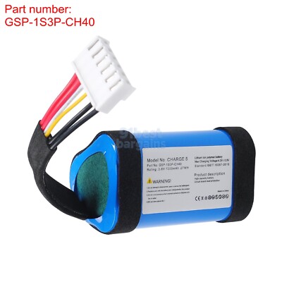 GSP-1S3P-CH40 Battery For JBL Charge 5 Charge5 Speaker 7500mAh Replacement