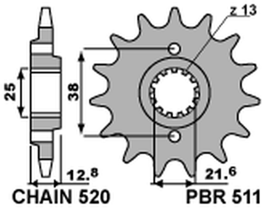 Pignon avant KLR 650 JTF511.15 anti-saut de chaîne en acier pour moto Kawasaki de 1990 à 2017