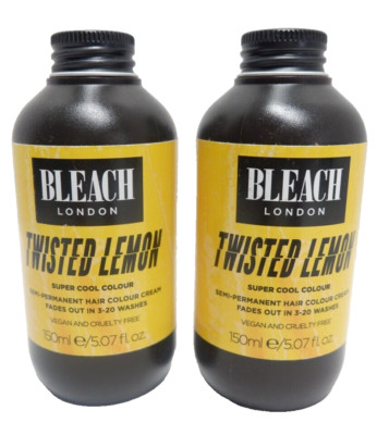 LOT 2: Bleach London TWISTED LEMON Super Cool Colours -SEMI Permanent Hair Color