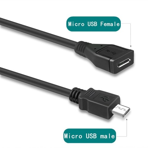 Flexibility Micro USB Power Extension Cable Male to Female Cable Extender Cord - Photo 4 sur 8