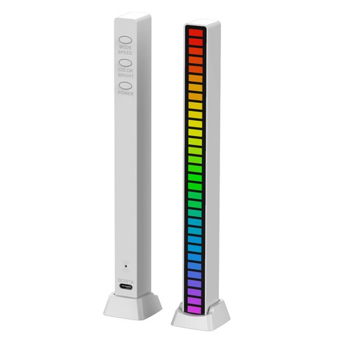 Rechargeable RGB Activated Music Rhythm Lamp Bar Sound Control (White ...