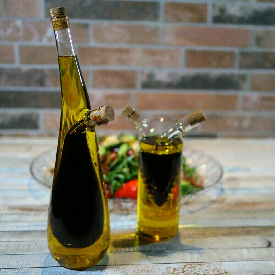 Öl Essig Flasche Spender Ölspender Salatdressing  Olivenöl 2 in 1 mit Korken - Bild 2 von 4