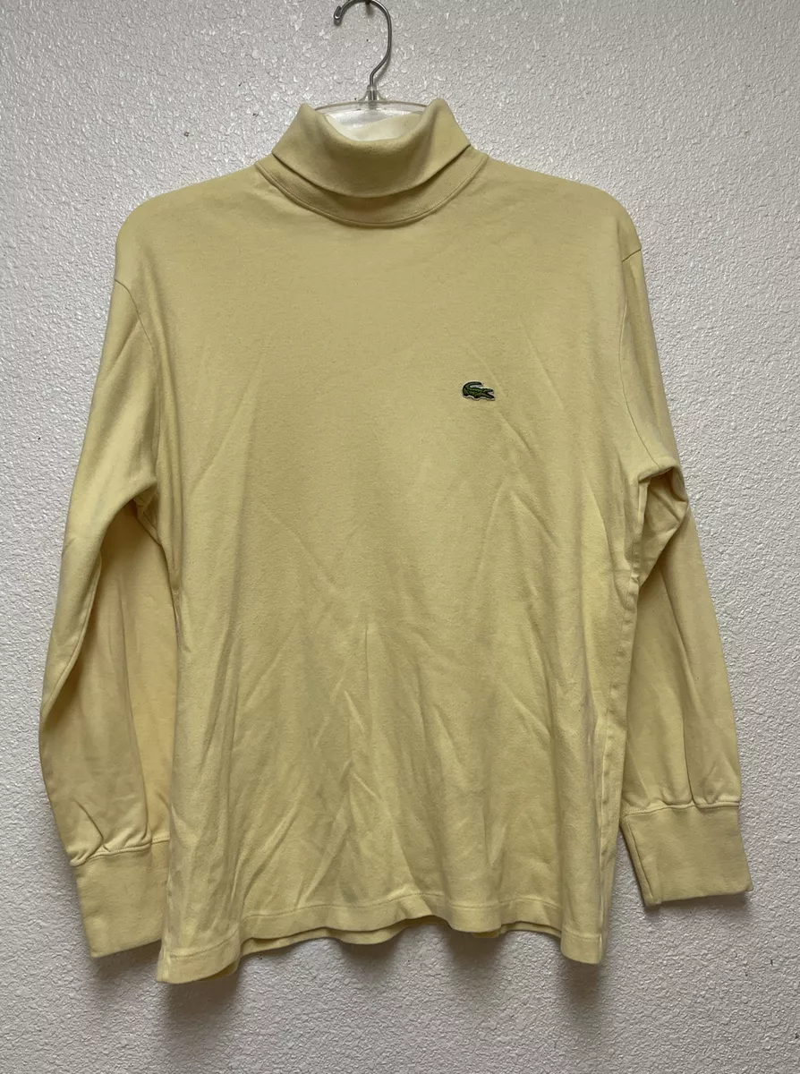 Vtg Izod Lacoste Turtle Neck Long Sleeve Yellow Shirt USA Sz L | eBay