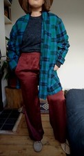 Vintage James Dillon Blazer Jacket Lumberjack Green Checked Wool Size 54 L Xl