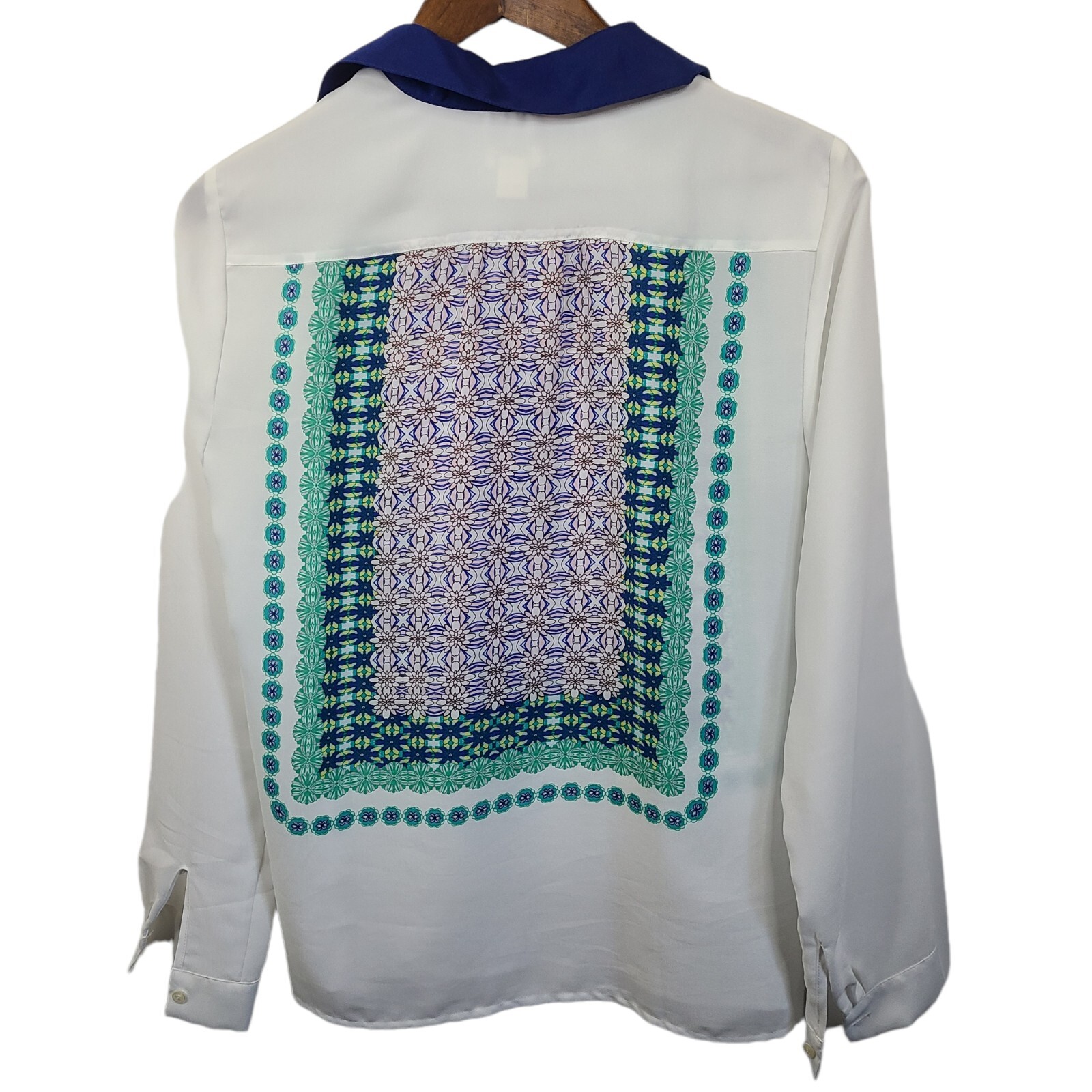 J Crew Pullover Abstract Patterned Colored Long S… - image 2