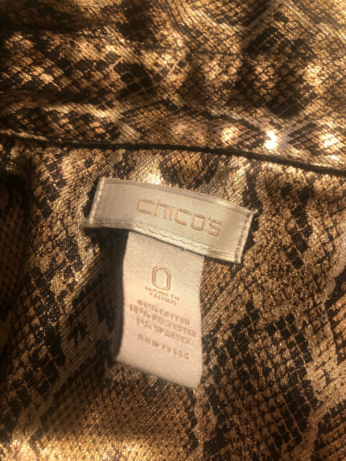 Chico’s PYTHON snake print MOTO Jacket lightweigh… - image 3