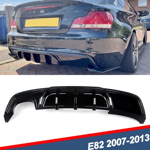 Gloss Black Rear Diffuser Lip Dual Exhaust Fit BMW E82 125i 128i M ...