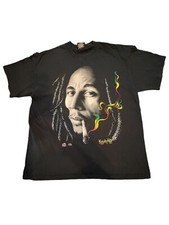 00s Bob Marley Black T Shirt Zion Rootswear Reggae Music Tee Kaya Man XL