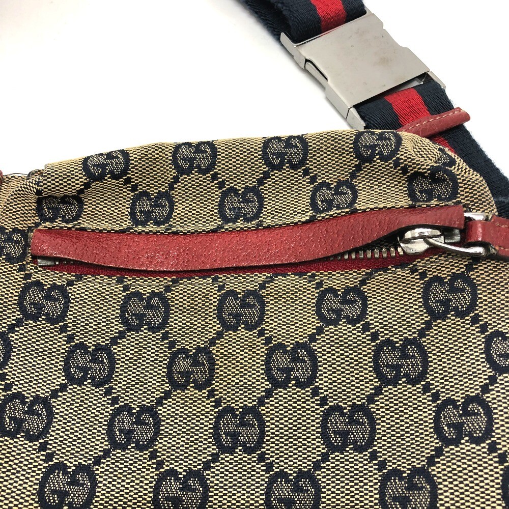 GUCCI 28566 GG/logo body bag Bag Waist Pouch GGCanvas