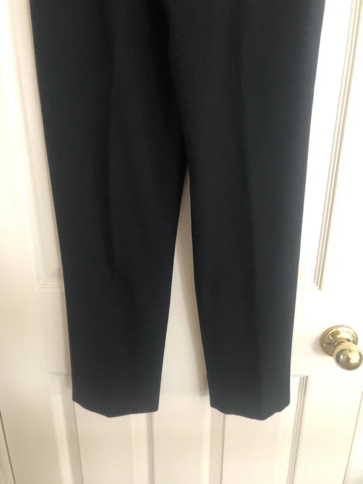 Pantalones para mujer Anne Klein 100 % lana negros talla 8 nuevos con etiquetas vintage stock antiguo años 70’s Foto 2 de 4