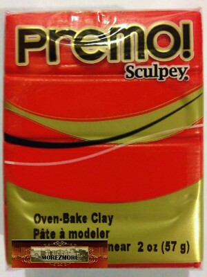 M00543 MOREZMORE Premo! Sculpey CADMIUM RED HUE 2oz Sculpting Polymer Clay