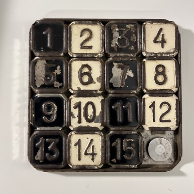 Vintage 1933 Metal Enamel IMP Slide Number Puzzle, unique Bday gift for ...