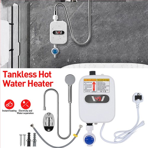 3500W Electric Tankless Instant Water Heater Shower Head Kitchen Sink