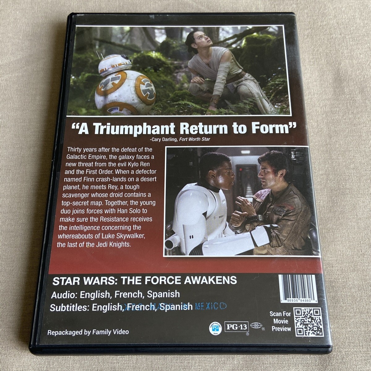 Star Wars Episode VII: The Force Awakens (DVD 2015) 7 J.J. Abrams