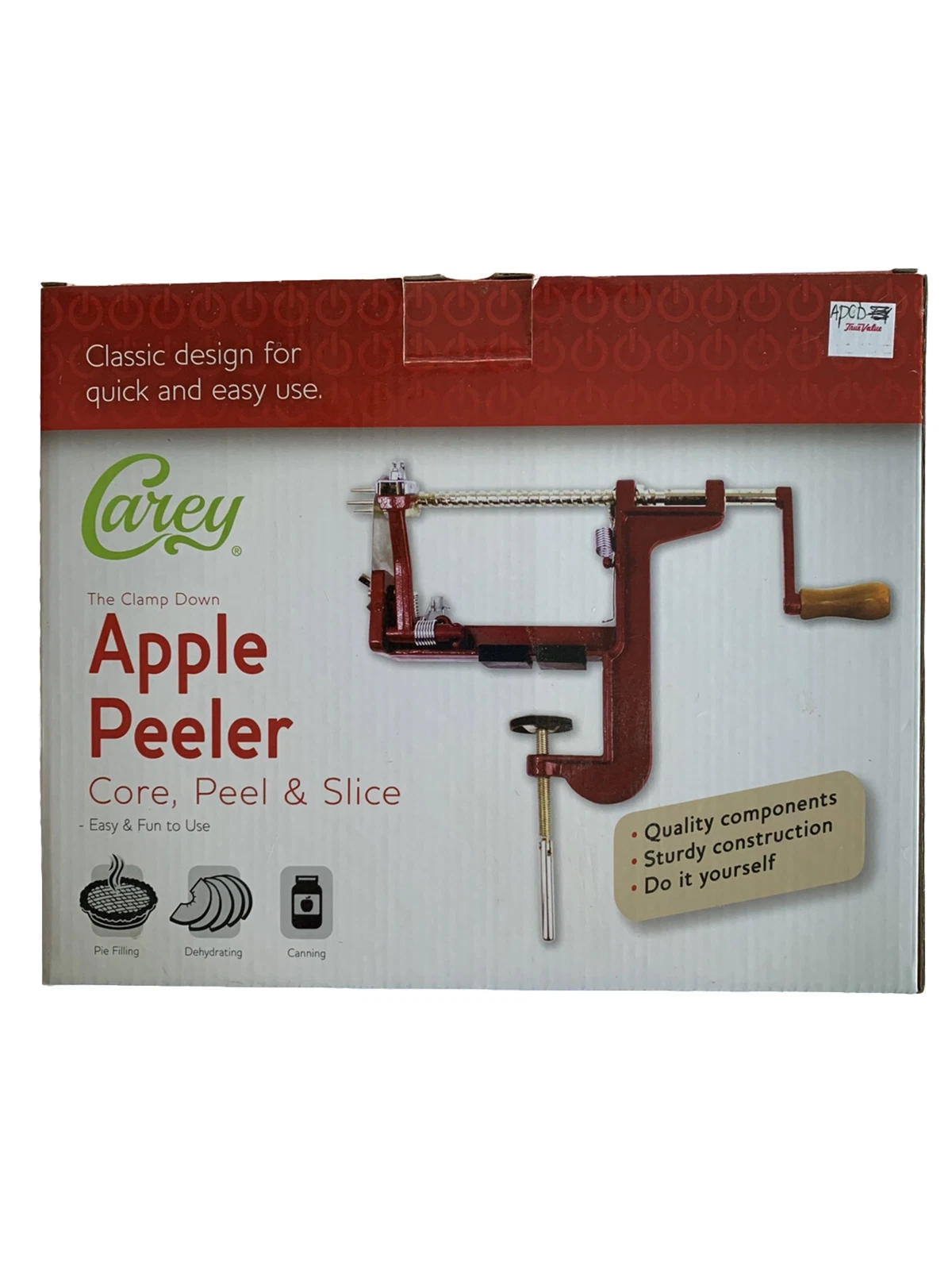 CAREY The Clamp-Down Apple Peeler Core Peel Slice NIB