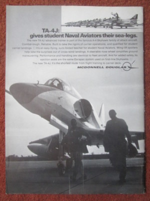 10/71 PUB MCDONNELL DOUGLAS TA-4J NAVAL AVIATOR US NAVY A-4 SKYHAWK ORIGINAL ANZEIGE