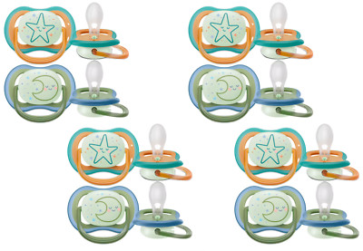 Philips Avent 8 Schnuller Beruhigungssauger Ultra Air 18+ Monate Night SCF376/23
