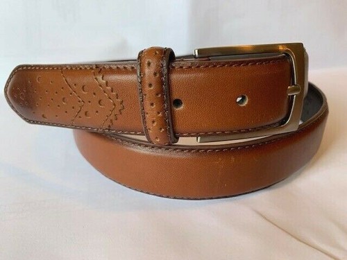 Mens FLORSHEIM Wingtip Belt Brown 1 1/8 
