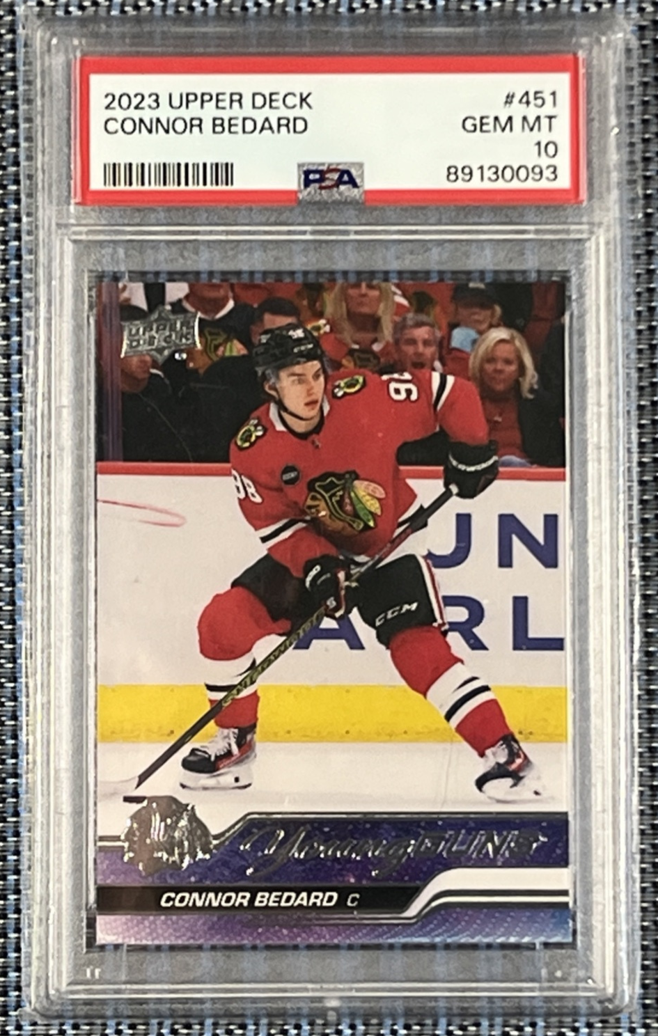 CONNOR BEDARD 451 RC 2023-2024 UPPER DECK SERIES 2 YOUNG GUNS PSA 10 GEM MINT...