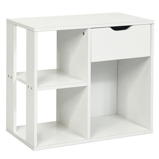 3-Tier Storage Side Table with Shelf and Drawer for Organization