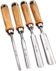 4-Pieces Woodworking Wood Chisel Set,CR-V Steel Sharp Curved Edge Gouge Firm Woo