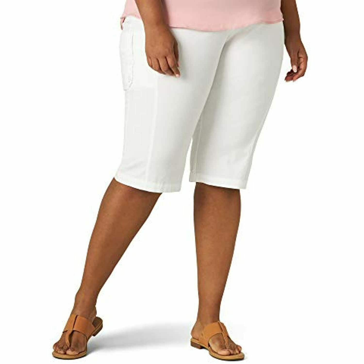 Women's Lee Relaxed Fit Flex-to-Go Cargo Skimmer Capri Plus Size 24W White  191683762054 | eBay