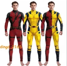 Deadpool & Wolverine Cosplay Jumpsuit Superhero Halloween Bodysuits Men Suit