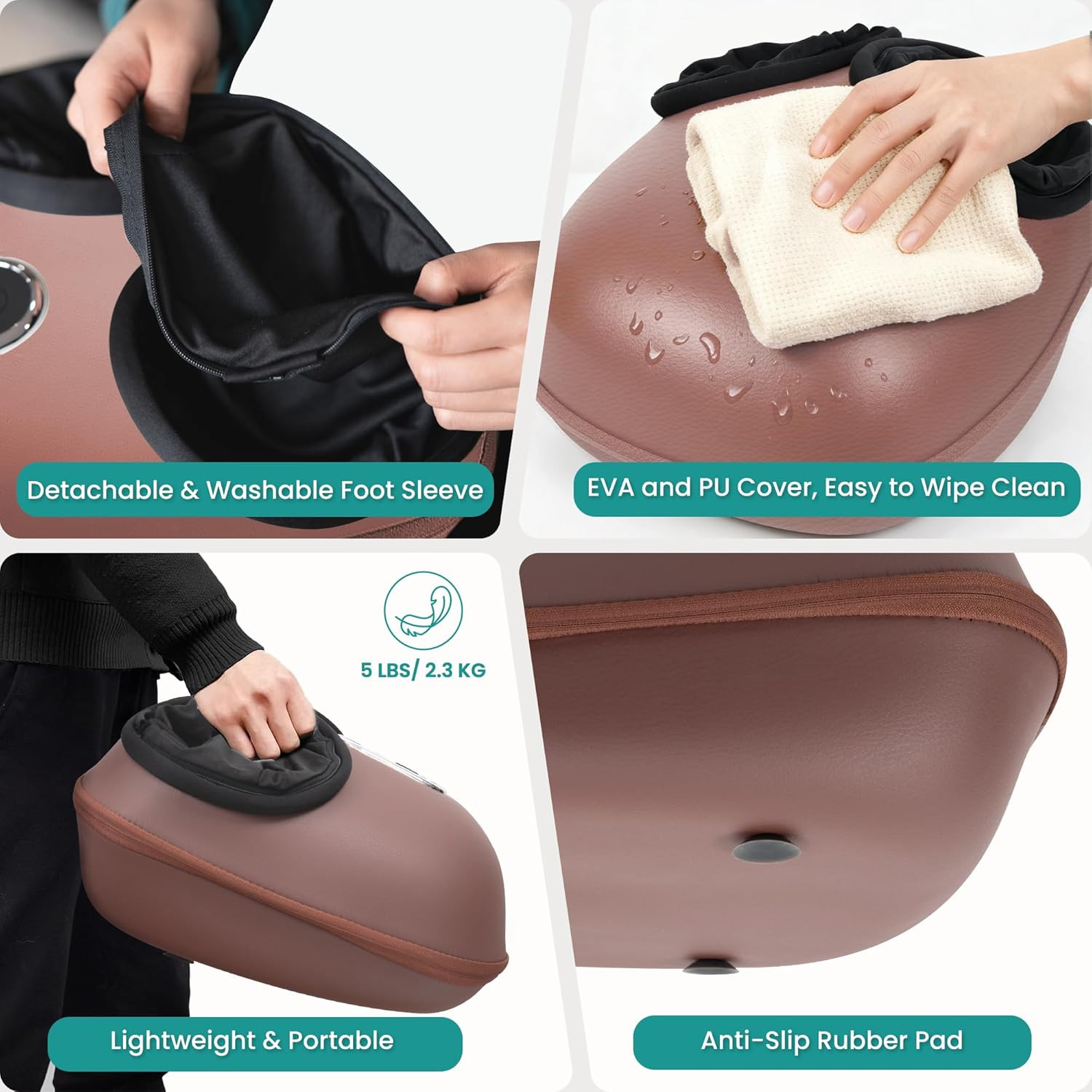 Shiatsu Foot Massager Machine with Soothing Heat, FSA Eligible Air Compression D