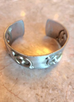 Stylish Vintage MCM Pewter Cuff Bracelet Signed E Christophersen Norway Timeless