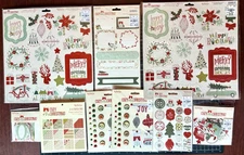 My Mind's Eye COZY CHRISTMAS 6X6 Paper, Chipboard, Stickers, Brads, Buttons LOT