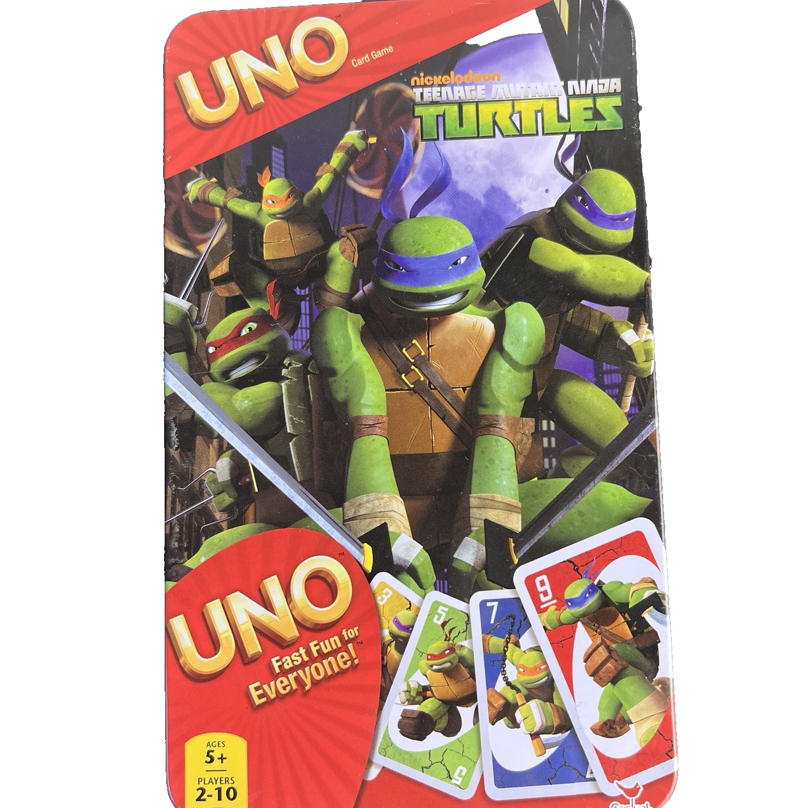 UNO Teenage Mutant Ninja Turtles Card Game TMNT Nickelodeon Mattel Collector Tin