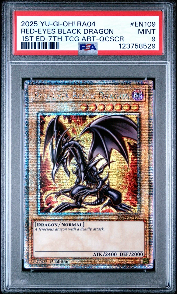 YUGIOH PSA 9 2025 Red-Eyes Black Dragon RA04-EN109 QCR  1st Edition "7th Art"