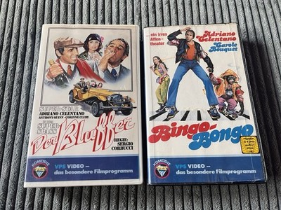 2x VHS Der Bluffer BINGO BONGO VPS Video ADRIANO CELENTANO Konvolut RARITÄT