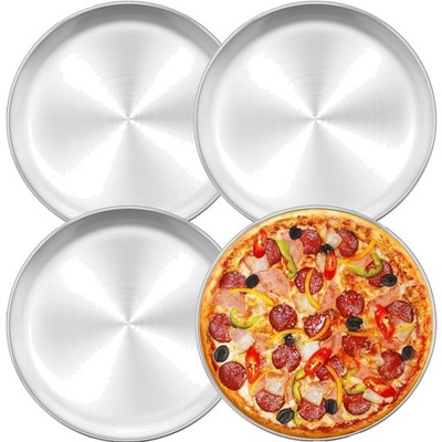 Pizzablech 4er Set 30 cm Edelstahl Backofen Pizzaform Silver