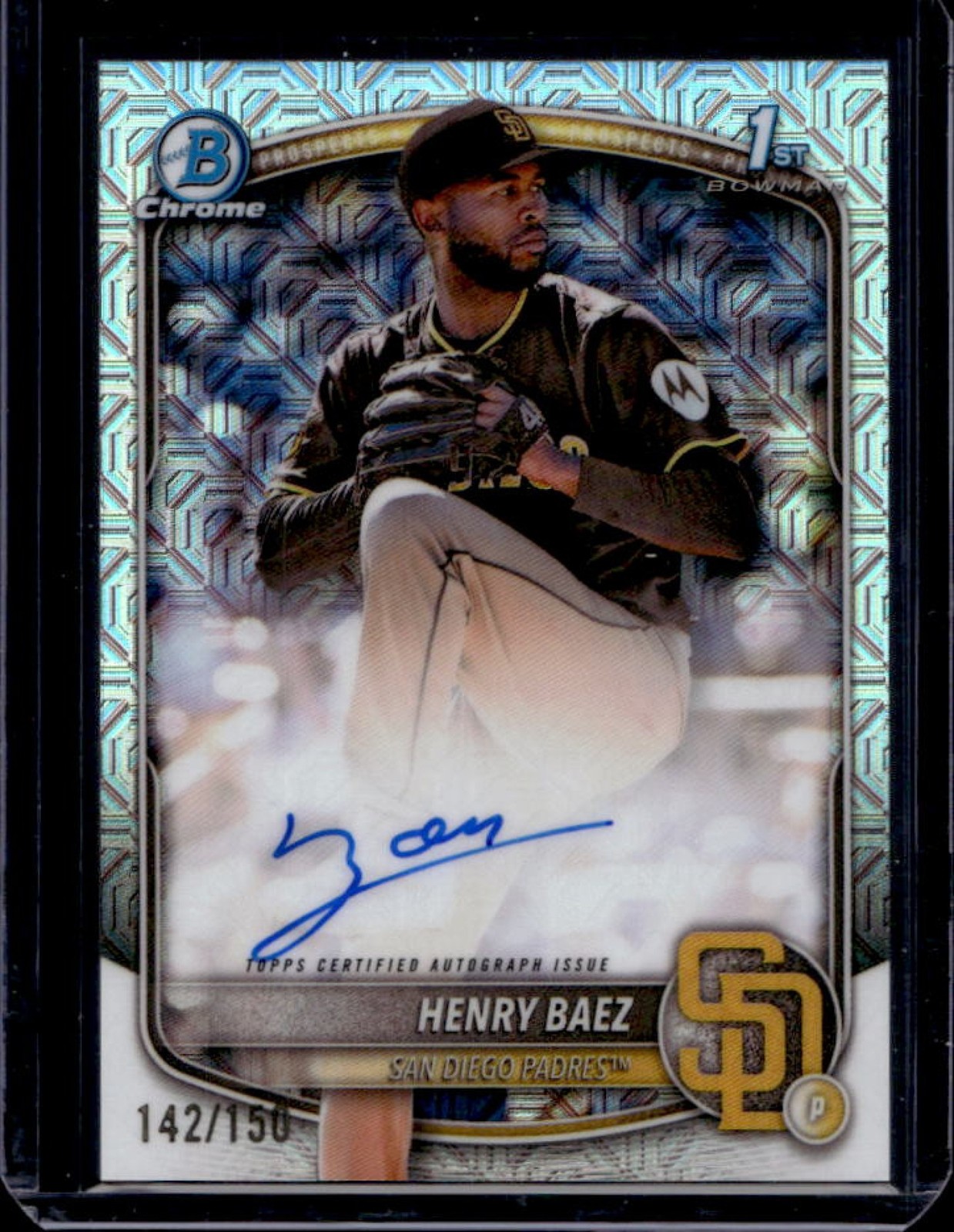 2025 Bowman Chrome Henry Baez Auto HTA Choice Refractor 1st #142/150
