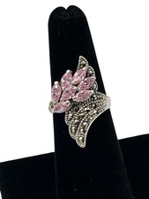 Vintage Sterling Silver 925 Marquise Stone Ring Size 6.5