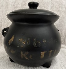 Vintage McCoy Pottery Nibble Kettle Gold Trim Cookie Jar