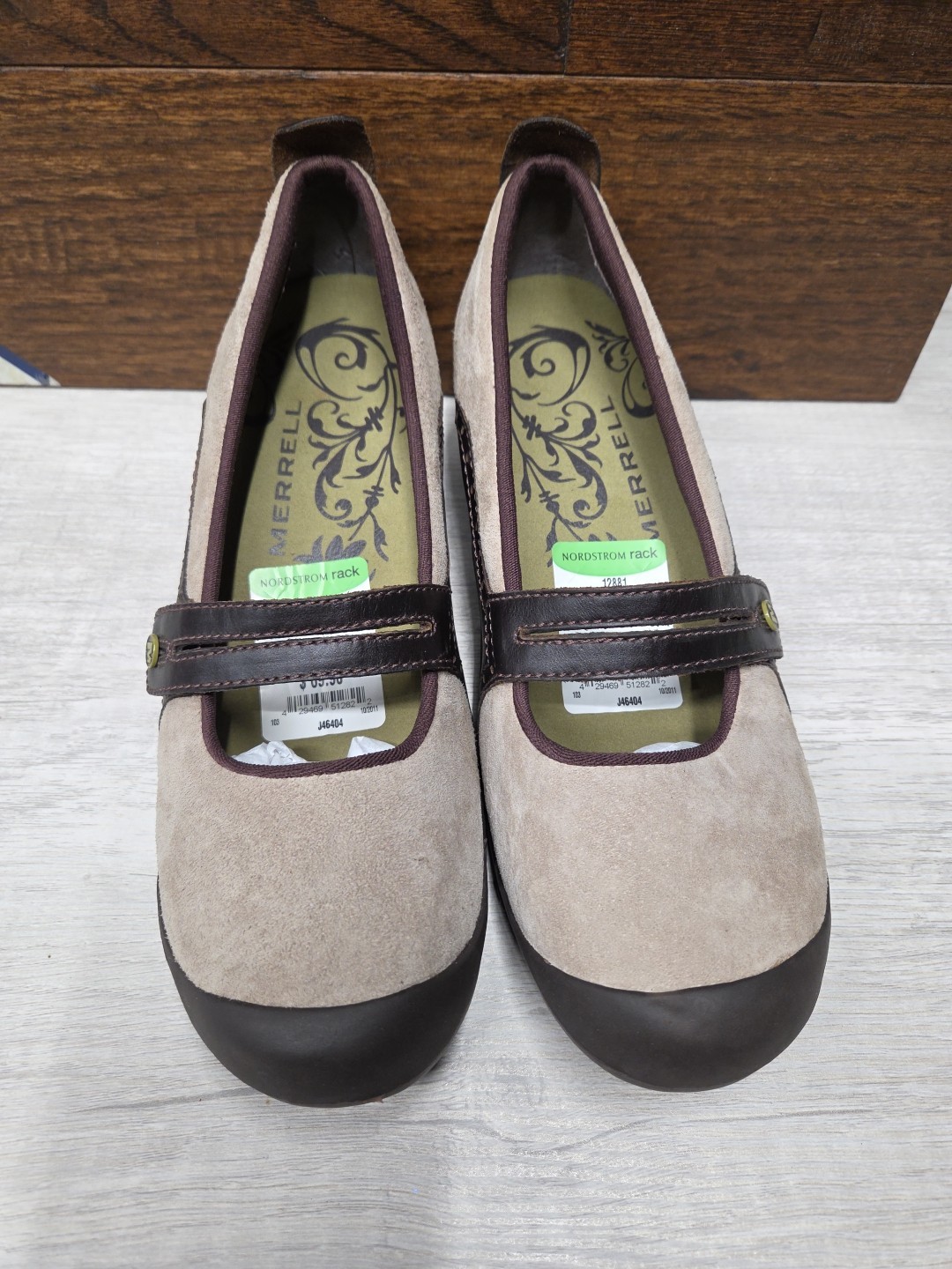 Cinturino Merrell donna 10 M Mary Jane Plaza fascia marrone tortora pelle scamosciata