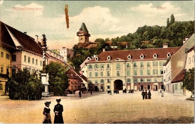 Graz Austria 1902 Carmeliterplatz PC Stengel Co Möbel Fabr Hotel