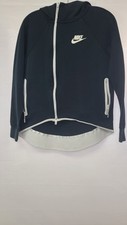 Nike Tech Fleece Hoodie Womens Small Black Tail Cape Full Zip