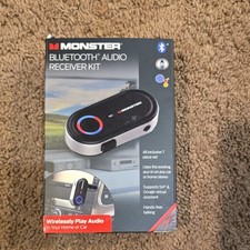 Monster Bluetooth Audio Receiver Kit MBA9-1009-BLK Hands-Free Siri Google Aux-In
