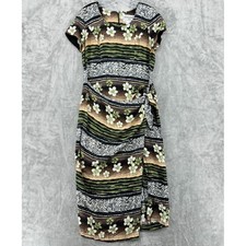 Vintage Jessica Howard Dress 12 Petite Tropical Hawaiian Wrap Front Slit Beach