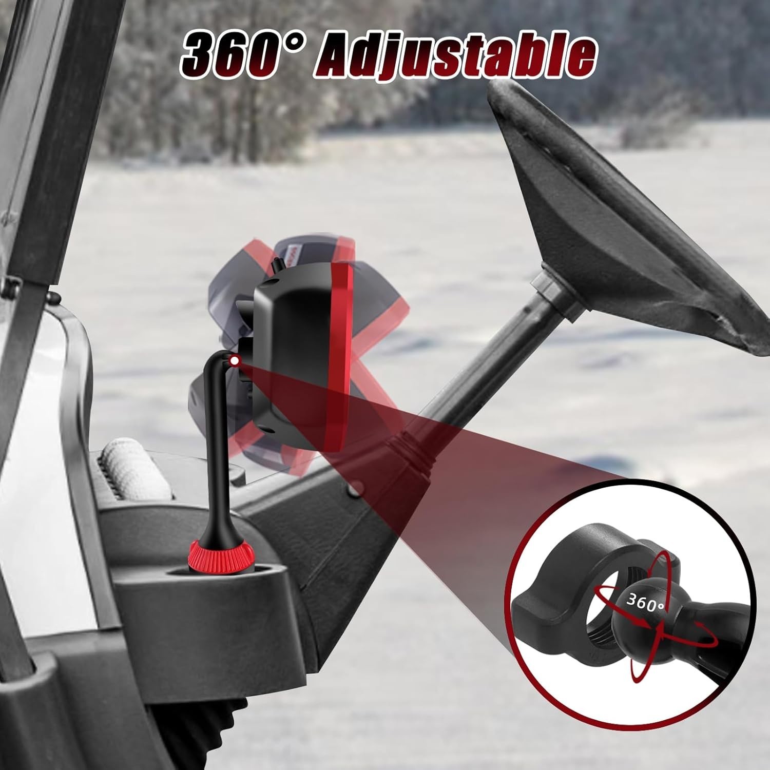 48V Electric Golf Cart Heater with 360 Degree Adjustable Angle, Battery Powered